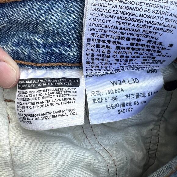 Levi’s Premium 501 Skinny Jeans Big E Red Tag Light Wash W24 L30 - Picture 8 of 10